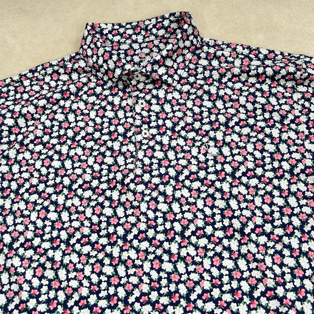 Rhoback Azalea Masters Performance Polo Men's XL Golf Short Sleeve Floral
